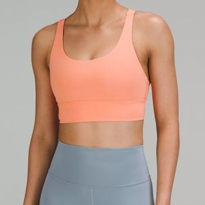 lululemon Energy Longline Bra Sunny Coral, Medium Support, 8